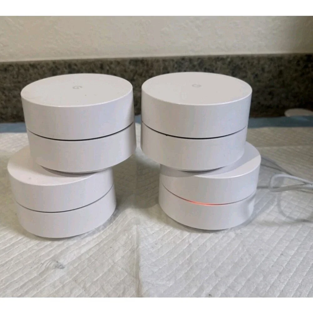 Lot of 4 Google AC1200 Mesh WiFi Routers with Power Cords